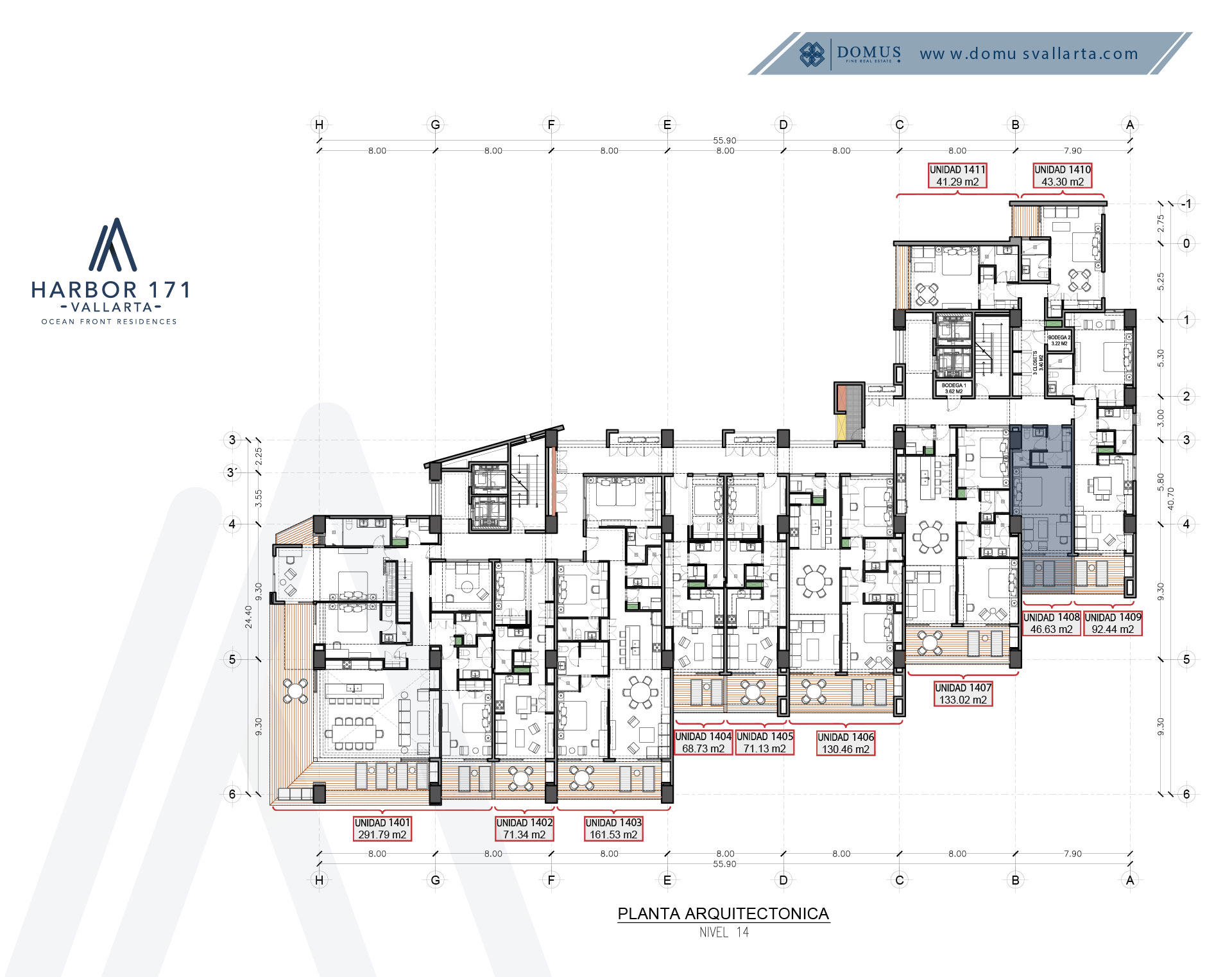 Unidad 1408 Piso - Harbor 171